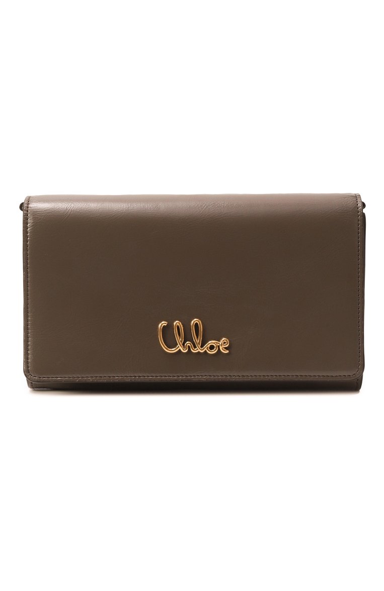 Женская сумка chloé iconic CHLOÉ серого цвета, арт. CHC25SP485016 | Фото 1 (Ремень/цепочка: На ремешке; Материал: Натуральная кожа; Размер: mini)