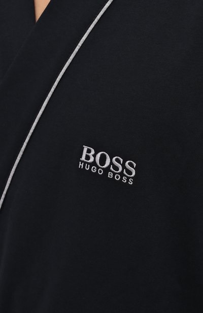 Хлопковый халат BOSS темно-синего цвета по цене 17950 руб., арт. 50229070, фото 5 Хлопковый халат BOSS, арт. 50229070, фото 5