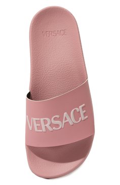 Детский шлепанцы VERSACE розового цвета, арт. 1013236/1A09438/34-40 | Фото 4 (Материал сплава: Проставлено; Нос: Не проставлено; Материал внутренний: Текстиль; Материал внешний: Пластик, Резина)