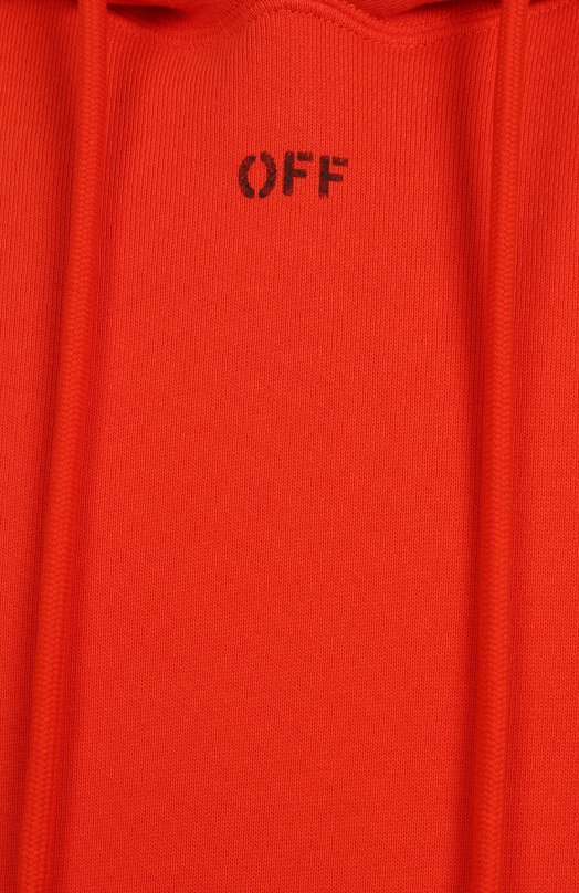 Хлопковое худи Off-White 0MBB085S25FLE00L Оранжевый  0MBB085S25FLE00L Фото 6