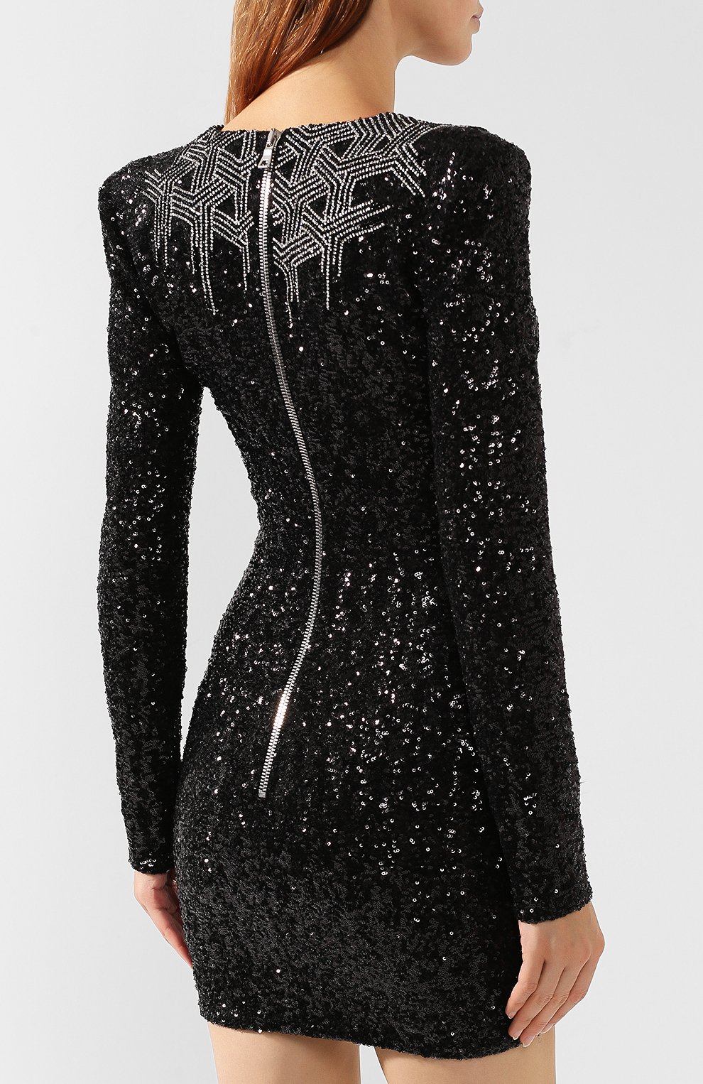 Платье BALMAIN черно-белого цвета по цене 597500 руб., арт. SF16851/P014, фото 4 Платье BALMAIN, арт. SF16851/P014, фото 4