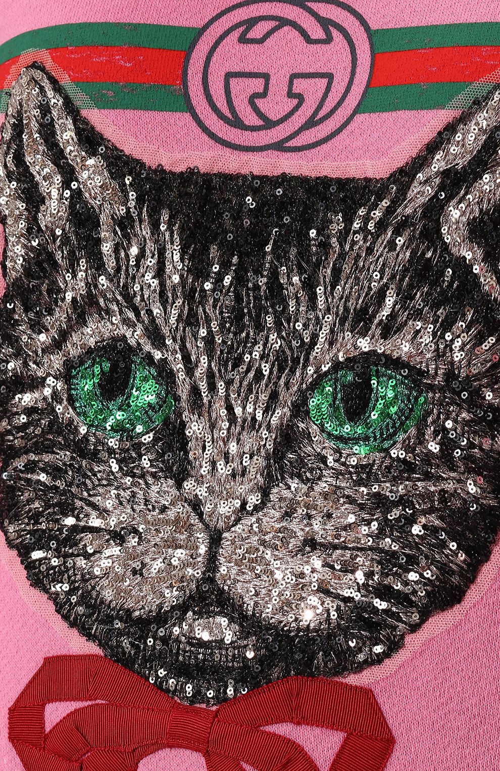 Хлопковый свитшот свободного кроя с принтом и пайетками GUCCI, арт. 489677/X9N16, фото 5