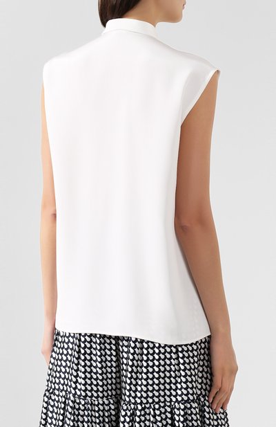 Шелковый топ KITON белого цвета по цене 124500 руб., арт. D48410K09S67, фото 4 Шелковый топ KITON, арт. D48410K09S67, фото 4