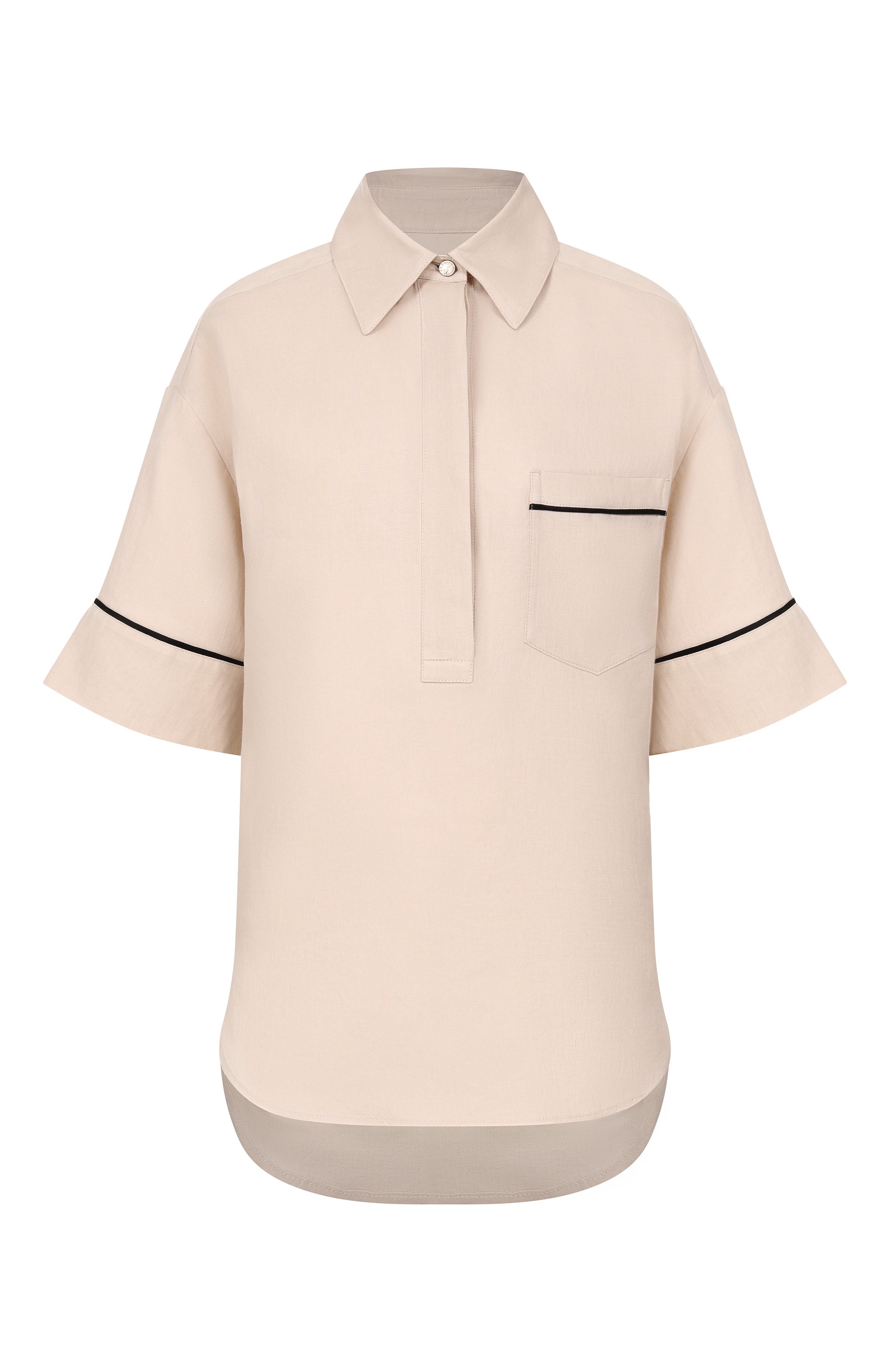 Льняная рубашка AGNONA бежевого цвета по цене 153500 руб., арт. TD1109E/U3049E, фото 1 Льняная рубашка AGNONA, арт. TD1109E/U3049E, фото 1