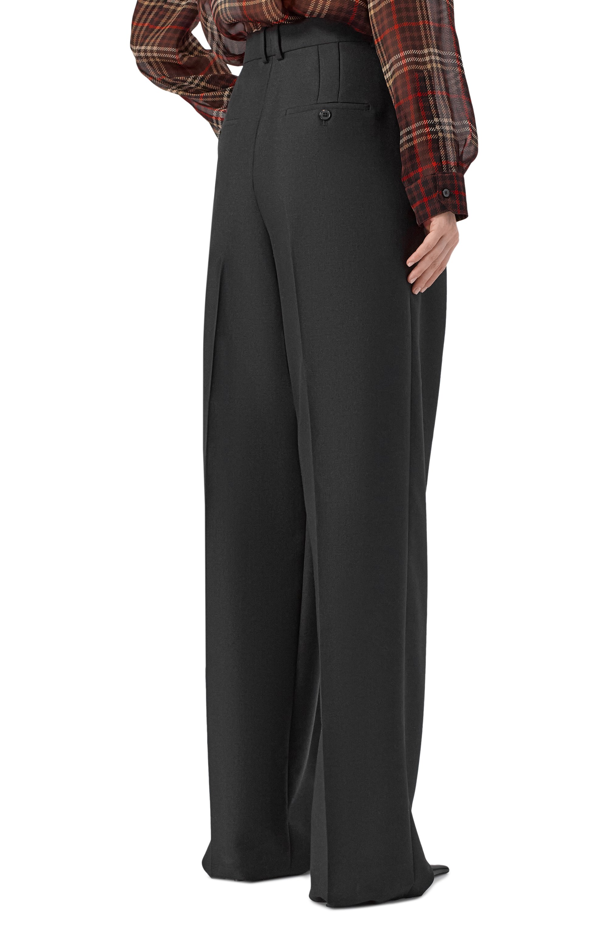 Шерстяные брюки SAINT LAURENT черного цвета по цене 249500 руб., арт. 854457/Y5J50, фото 4 Шерстяные брюки SAINT LAURENT, арт. 854457/Y5J50, фото 4