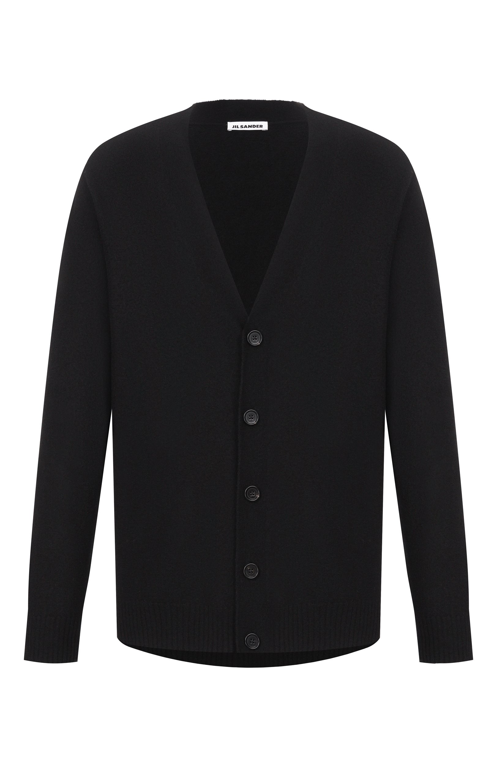 Шерстяной кардиган JIL SANDER черного цвета по цене 157500 руб., арт. J22HP0005/J14603, фото 1 Шерстяной кардиган JIL SANDER, арт. J22HP0005/J14603, фото 1