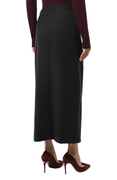 Юбка из шерсти и вискозы THEORY темно-серого цвета по цене 47100 руб., арт. 00801304, фото 4 Юбка из шерсти и вискозы THEORY, арт. 00801304, фото 4