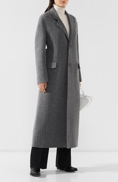 Шерстяное пальто CELINE серого цвета по цене 299500 руб., арт. 28W814904, фото 2 Шерстяное пальто CELINE, арт. 28W814904, фото 2