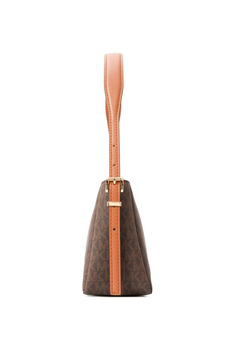 Женская сумка moore medium MICHAEL MICHAEL KORS коричневого цвета, арт. 32R5G90C6B | Фото 4 (Размер: medium; Материал: Экокожа, Канва)