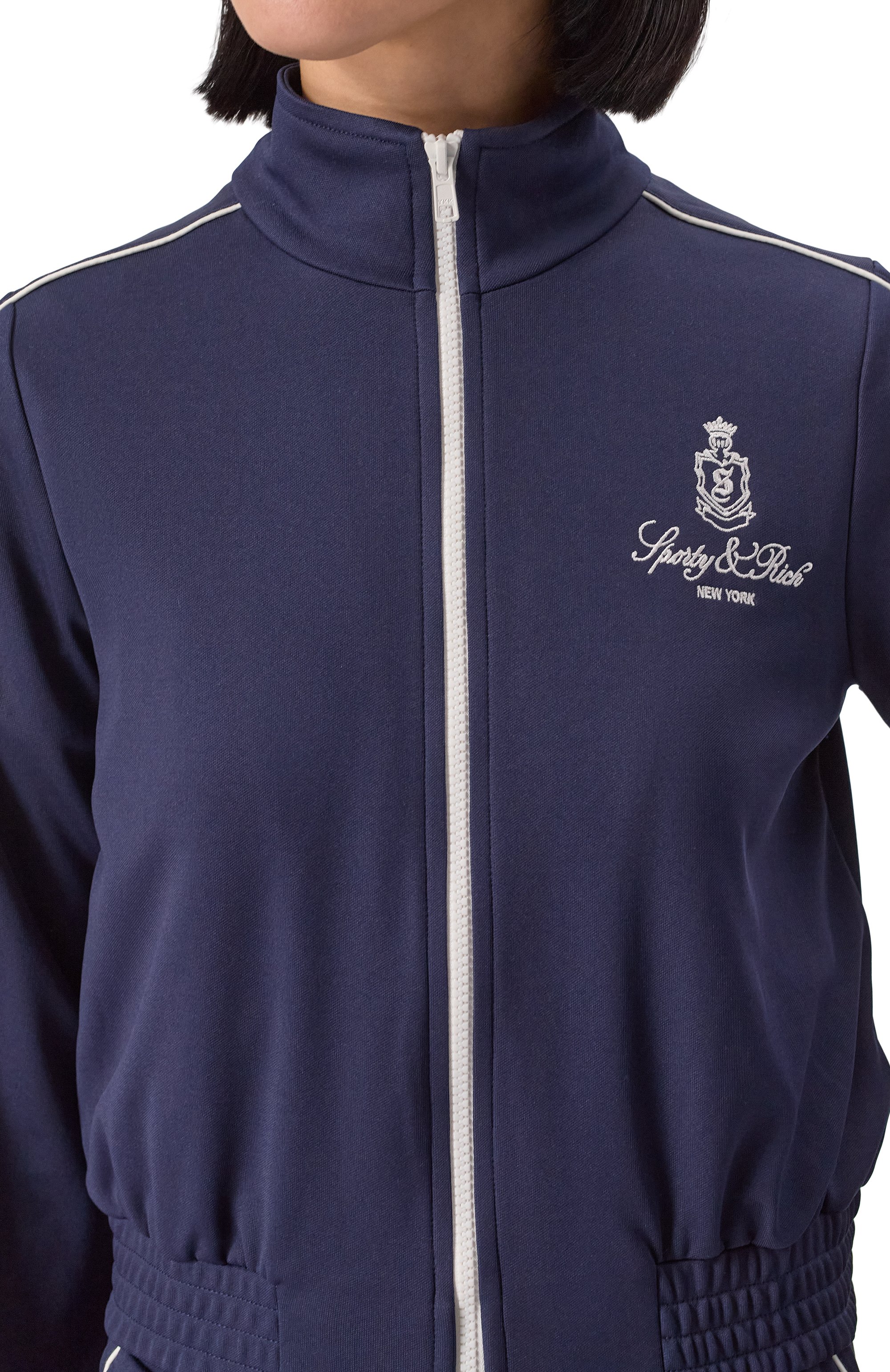 Толстовка SPORTY AND RICH синего цвета по цене 28100 руб., арт. JA059508205BL32, фото 5 Толстовка SPORTY AND RICH, арт. JA059508205BL32, фото 5