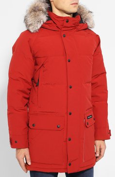 Мужс�кая пуховик emory с меховой отделкой CANADA GOOSE оранжевого цвета, арт. 2580M | Фото 3 (Мужское Кросс-КТ: пуховик-короткий, Пуховик-верхняя одежда, Верхняя одежда; Рукава: Длинные; Материал внутренний: Не назначено; Длина (верхняя одежда): До середины бедра; Материал внешний: Синтетический материал; Кросс-КТ: Пуховик; Материал сплава: Проставлено; Материал подклада: Синтетический материал; Драгоценные камни: Проставлено; Материал утеплителя: Пух и перо; Статус проверки: Проверена категория)