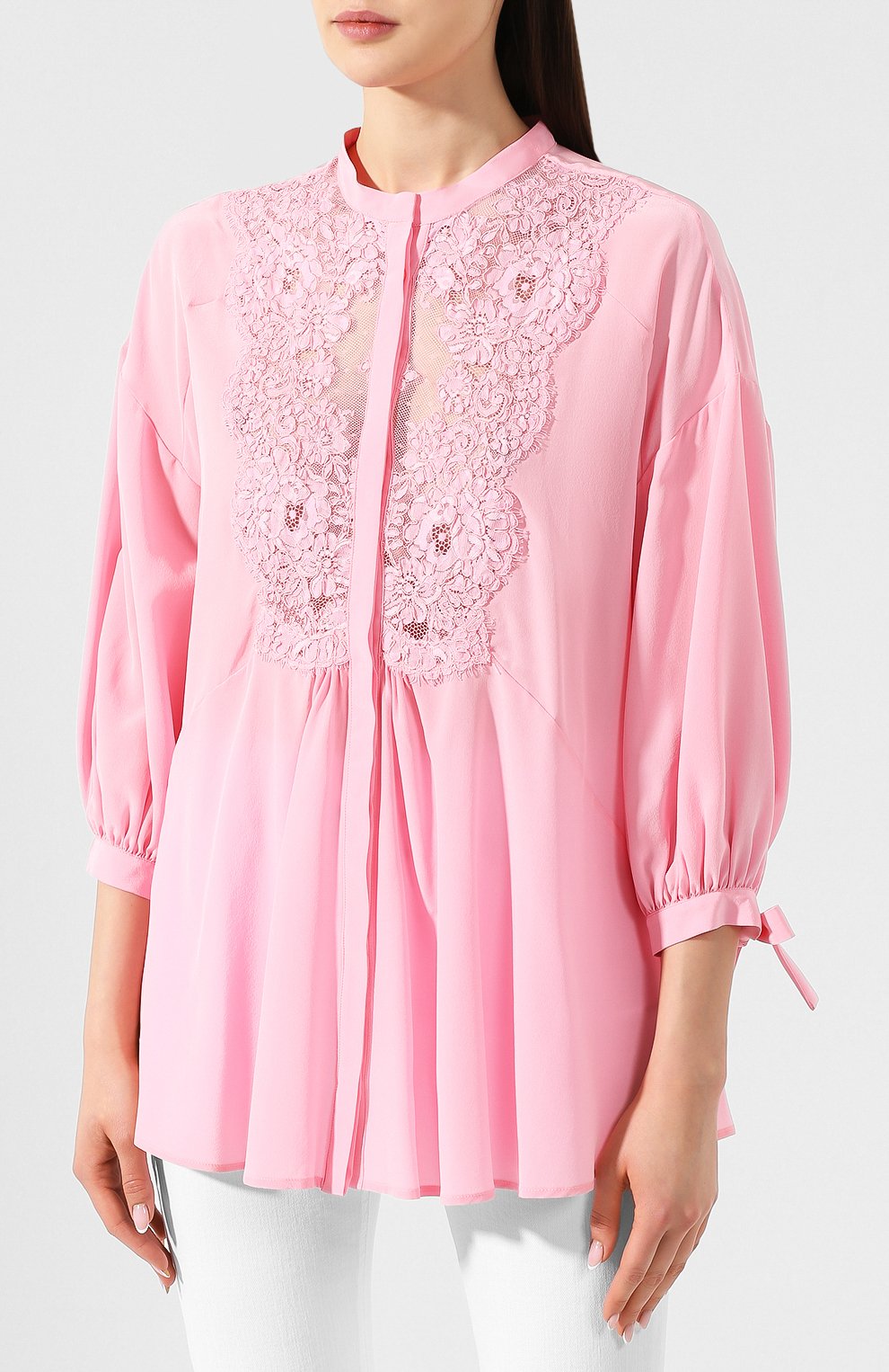 Шелковая блузка ERMANNO ERMANNO SCERVINO розового цвета по цене 78600 руб., арт. 44 T CM26 CDC, фото 3 Шелковая блузка ERMANNO ERMANNO SCERVINO, арт. 44 T CM26 CDC, фото 3