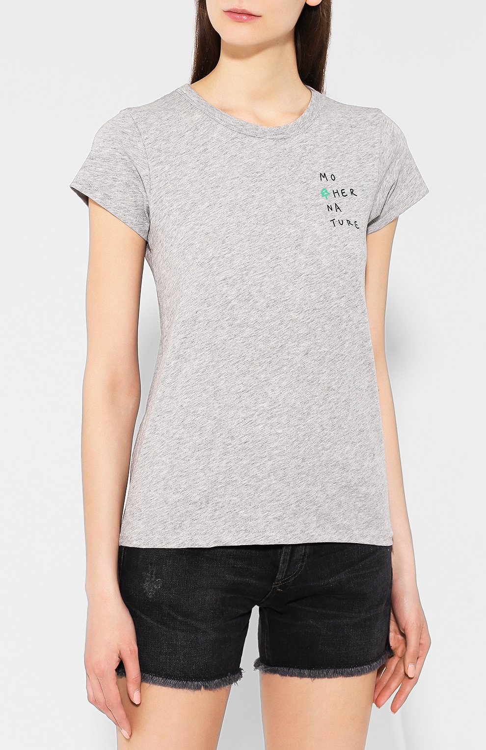 Хлопковая футболка RAG AND BONE серого цвета по цене 14350 руб., арт. W294C36CH, фото 3 Хлопковая футболка RAG AND BONE, арт. W294C36CH, фото 3