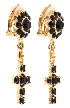 Женская клипсы DOLCE & GABBANA золотого цвета, арт. WEQ6D2 W1111 | Фото 3 (Нос: Не проставлено; Региональные ограничения белый список (Axapta Mercury): Не проставлено; Материал: Металл, Стекло; Женское Кросс-КТ: Клипсы-серьги)
