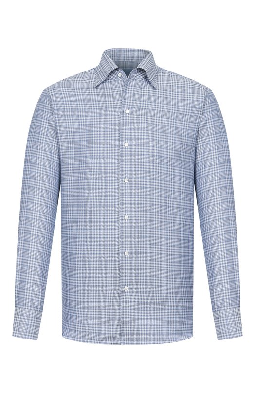 Рубашка из хлопка и кашемира MVST M0RBIDA/CANNES/SQUARED/505 Голубой M0RBIDA/CANNES/SQUARED/505