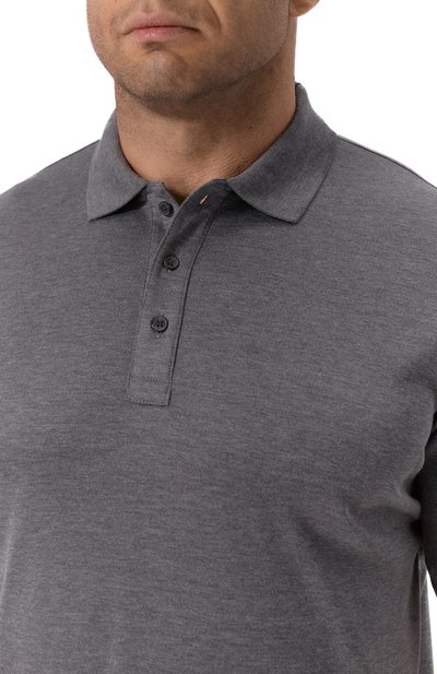 Поло из шелка и хлопка PAUL&SHARK темно-серого цвета по цене 63850 руб., арт. 15311757/3XL-6XL, фото 5 Поло из шелка и хлопка PAUL&SHARK, арт. 15311757/3XL-6XL, фото 5