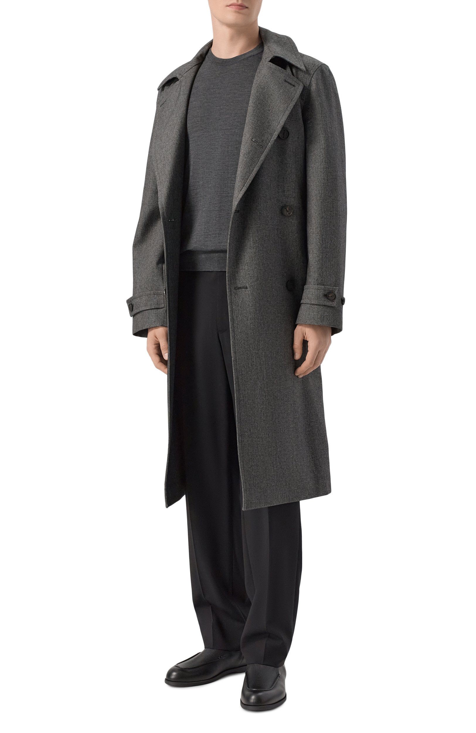 Шерстяные брюки EMPORIO ARMANI черного цвета по цене 52550 руб., арт. EM007124/TE19332, фото 2 Шерстяные брюки EMPORIO ARMANI, арт. EM007124/TE19332, фото 2
