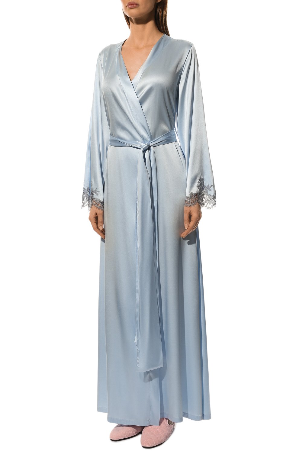 Шелковый халат I.D. SARRIERI голубого цвета по цене 167420 руб., арт. L4876, фото 3 Шелковый халат I.D. SARRIERI, арт. L4876, фото 3