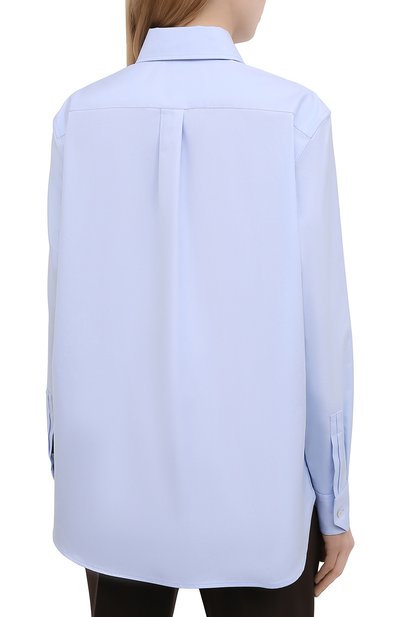 Хлопковая рубашка SAINT LAURENT голубого цвета по цене 66950 руб., арт. 648682/Y165R, фото 4 Хлопковая рубашка SAINT LAURENT, арт. 648682/Y165R, фото 4