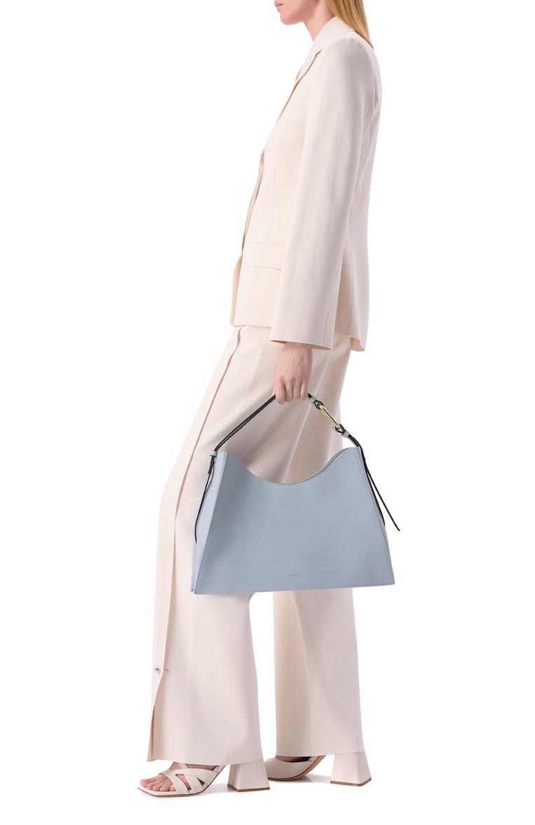 Женская сумка furla nuvola large FURLA светло-голубого цвета, арт. WB01246/BX2045 | Фото 7 (Материал: Натуральная кожа; Размер: large; Автоматизация ТО: Проставлено; Автоматизация состава: Проставлено)