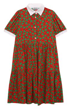 Детское платье из вискозы MOSCHINO разноцветного цвета, арт. HDV0D5/L1B06/6 | Фото 1 (Материал внешний: Вискоза; Рукава: Короткие; Случай: Повседневный; Девочки Кросс-КТ: Платье-одежда; Драгоценные камни: Проставлено; Материал сплава: Проставлено)