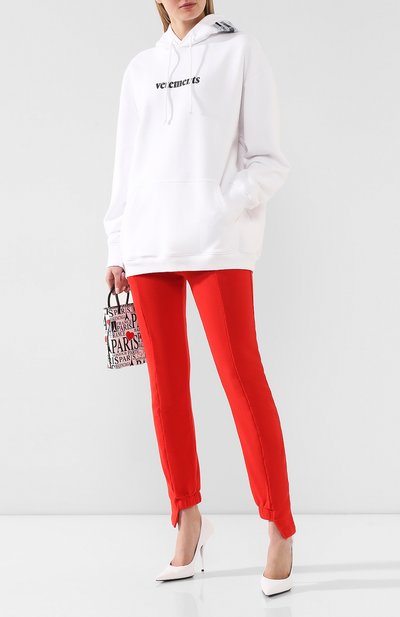 Хлопковое худи VETEMENTS белого цвета по цене 49350 руб., арт. SS20TR311 1620/W/WHITE, фото 2 Хлопковое худи VETEMENTS, арт. SS20TR311 1620/W/WHITE, фото 2