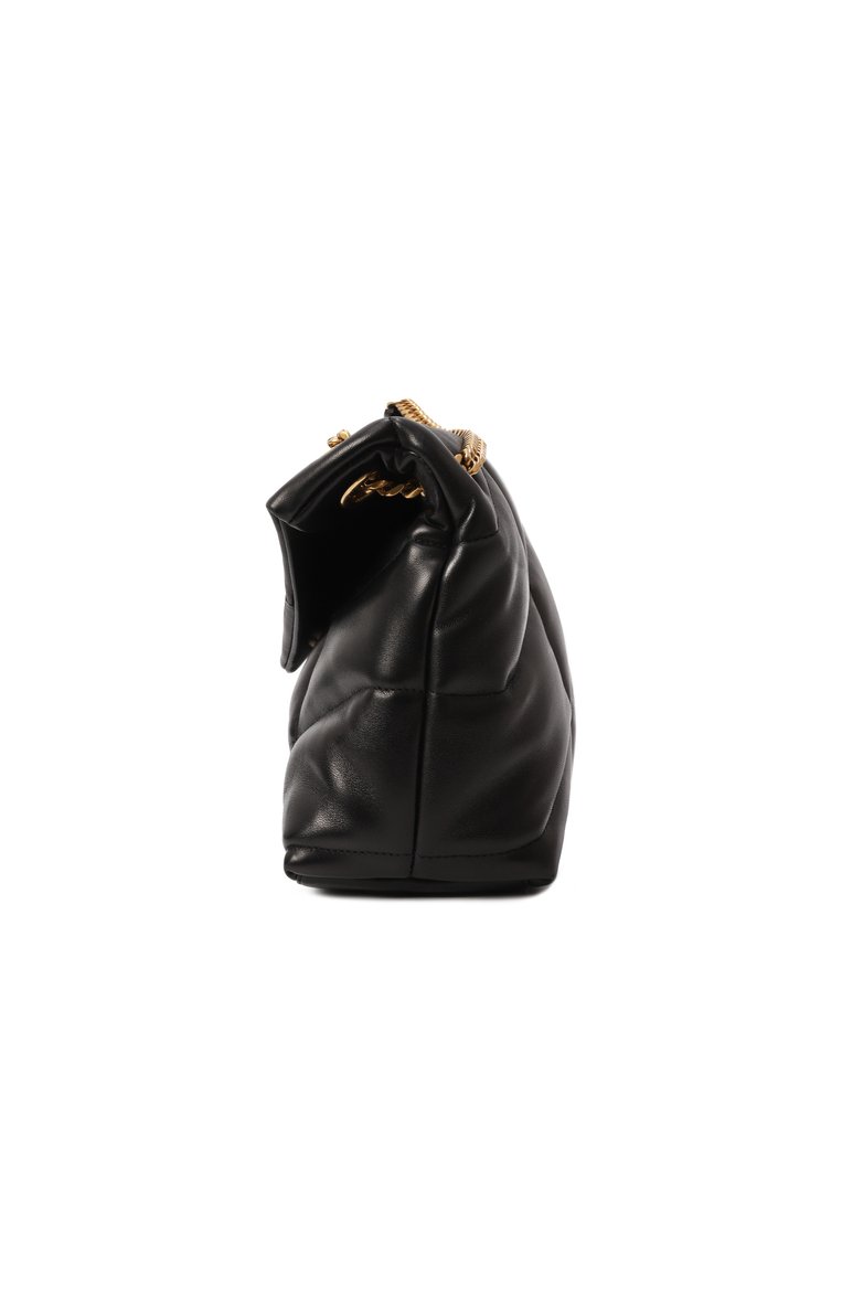 Женская сумка puffer small SAINT LAURENT черного цвета, арт. 577476/1EL07 | Фото 4 (Ремень/ц�епочка: На ремешке; Размер: small; Материал: Натуральная кожа)