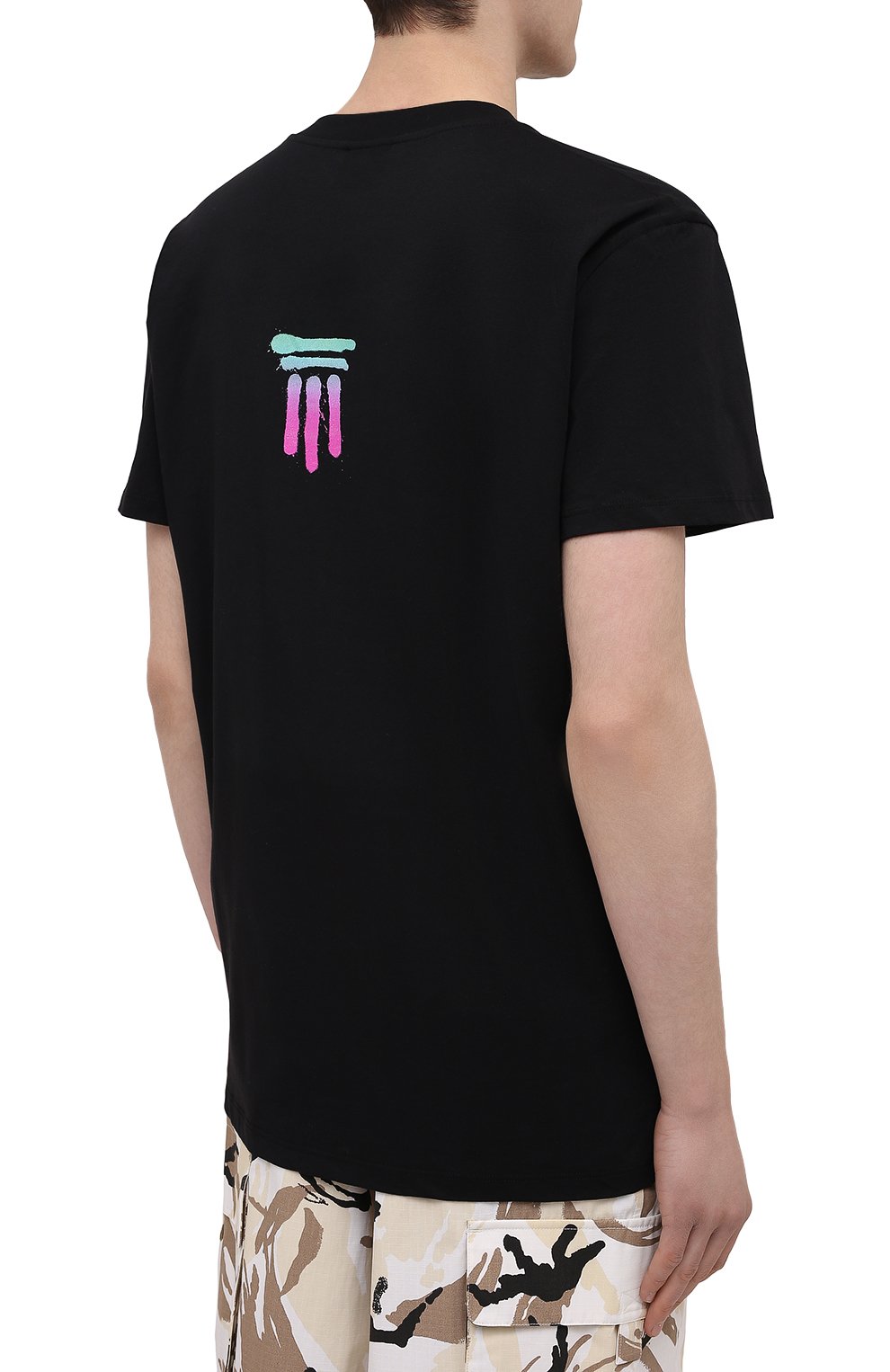 Хлопковая футболка DIEGO VENTURINO черного цвета по цене 13950 руб., арт. SS21-DV TS0 LIA, фото 4 Хлопковая футболка DIEGO VENTURINO, арт. SS21-DV TS0 LIA, фото 4