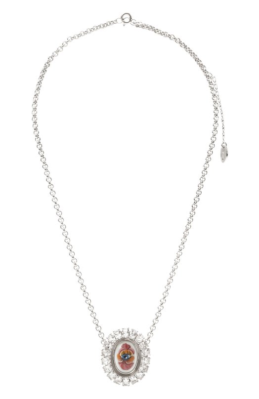 Колье с фиалкой Secrets jewelry КФХС713 Серебряный КФХС713