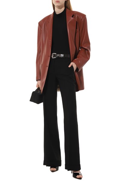 Брюки из шерсти и вискозы TRUSSARDI черного цвета по цене 36000 руб., арт. 56P00379-1T006137, фото 2 Брюки из шерсти и вискозы TRUSSARDI, арт. 56P00379-1T006137, фото 2