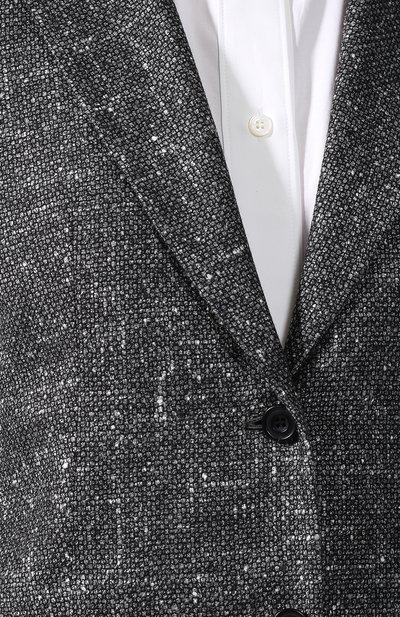 Жакет из смеси шелка и шерсти KITON темно-серого цвета по цене 414500 руб., арт. D46516K02R24, фото 5 Жакет из смеси шелка и шерсти KITON, арт. D46516K02R24, фото 5