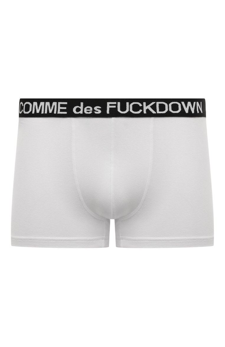 Мужские хлопковые боксеры COMME DES FUCKDOWN белого цвета, арт. CFACM00203 | Фото 1 (Материал внешний: Хлопок; Нос: Не проставлено; Материал сплава: Проставлено; Кросс-КТ: бельё; Трусы М: Боксеры; Мужское Кросс-КТ: Трусы)