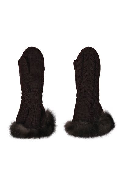 Кашемировые варежки с мехом соболя BLACK SABLE, арт. BS-ACSKV-EB, фото 2