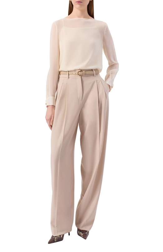 Шелковая блузка Max Mara Studio DEMIEN Кремовый  DEMIEN Фото 2