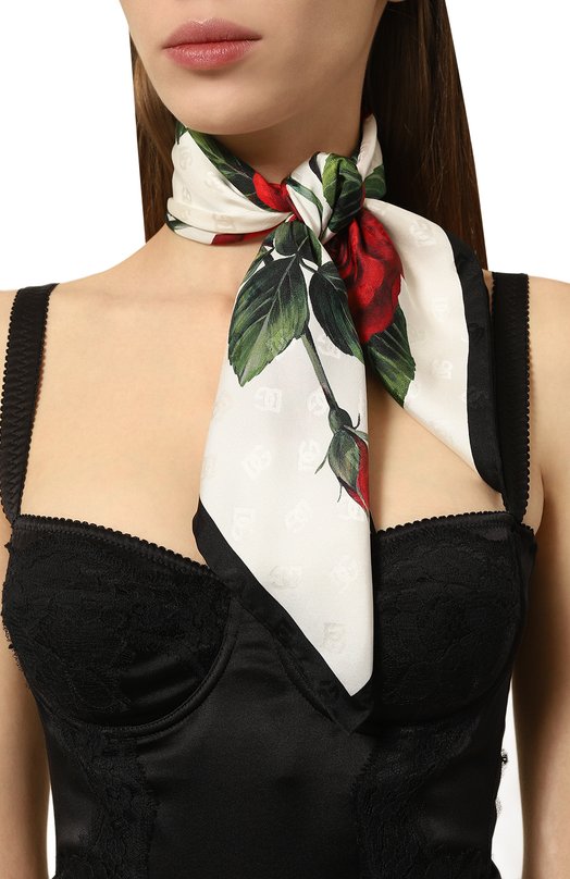 Шелковый платок Dolce & Gabbana FN113R/GDCQL Белый  FN113R/GDCQL Фото 2