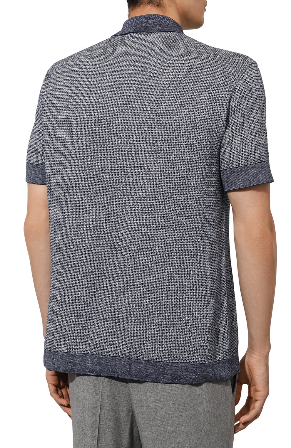 Поло из хлопка и льна ZEGNA, арт. UD372A7/D727, фото 4