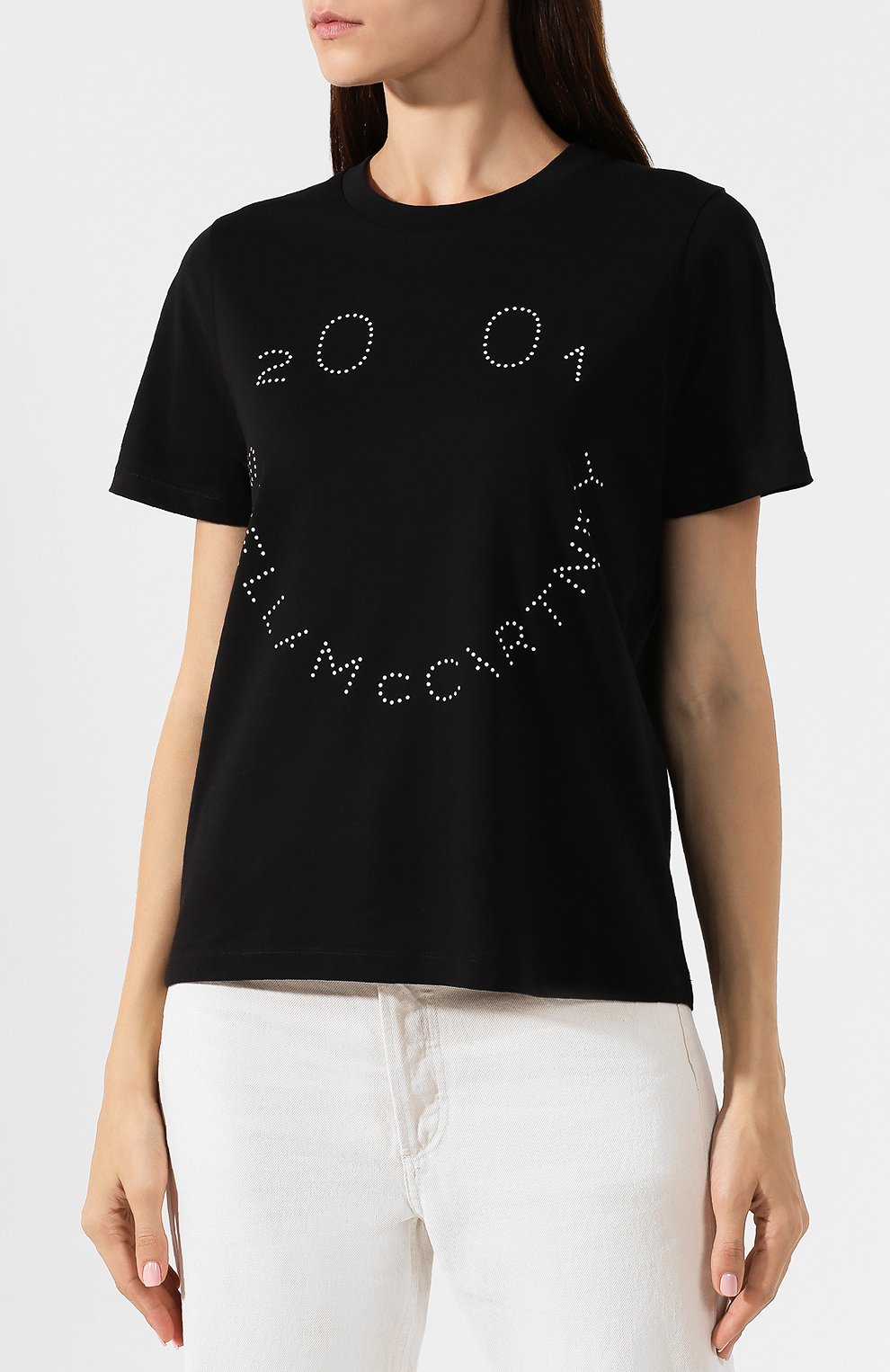Хлопковая футболка STELLA MCCARTNEY черного цвета по цене 15950 руб., арт. 586957/SMW88, фото 3 Хлопковая футболка STELLA MCCARTNEY, арт. 586957/SMW88, фото 3