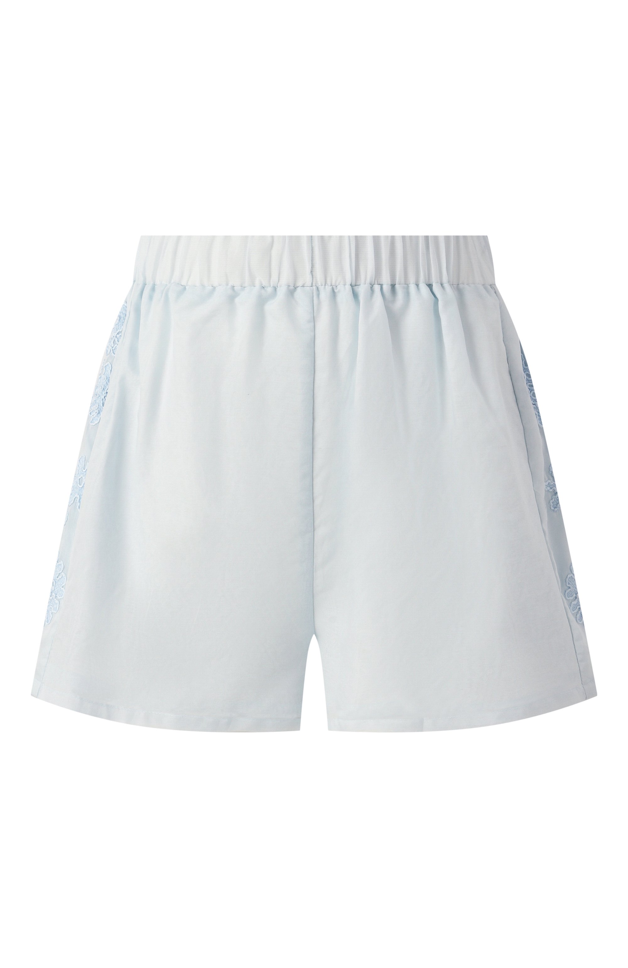 Шорты из хлопка и шелка LILA EUGENIE светло-голубого цвета по цене 31700 руб., арт. 2526, фото 1 Шорты из хлопка и шелка LILA EUGENIE, арт. 2526, фото 1
