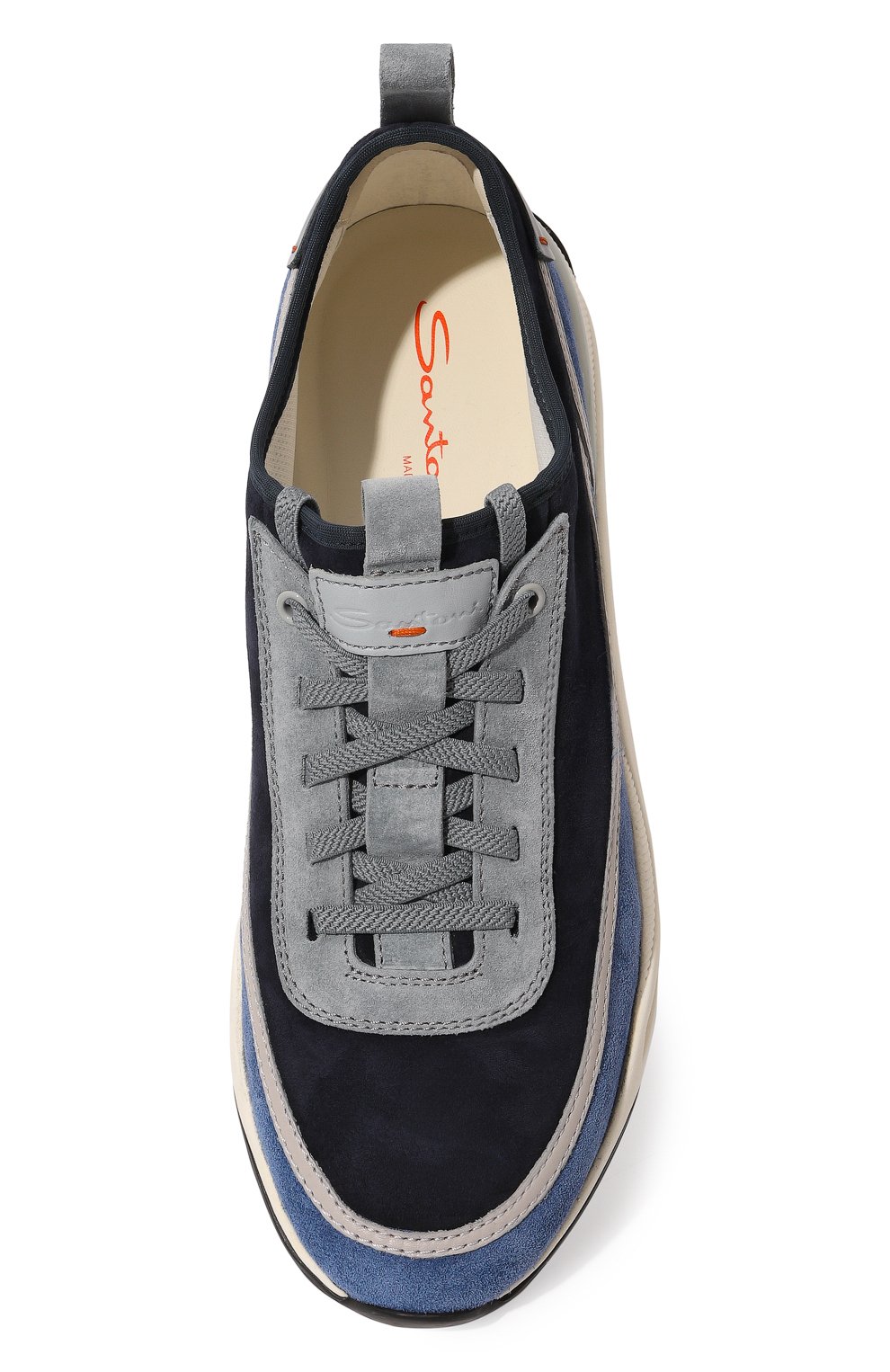 Замшевые кроссовки SANTONI синего цвета по цене 62150 руб., арт. MBI021534BINGSU7U48, фото 6 Замшевые кроссовки SANTONI, арт. MBI021534BINGSU7U48, фото 6