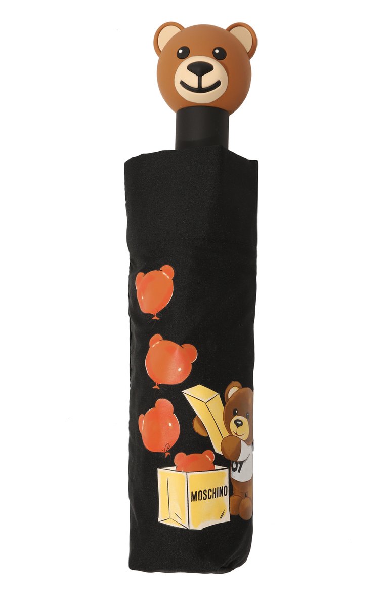 Женский складной зонт MOSCHINO черного цвета, арт. 8431-0PENCL0SEA | Фото 4 (Материал: Синтетический материал, Металл, Текстиль; Нос: Не проставлено; Тематический товар: Teddy Bear)