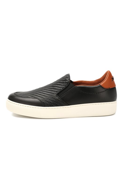 Кожаные слипоны Zegna A4367X-LHPTA Чёрный  A4367X-LHPTA Фото 3