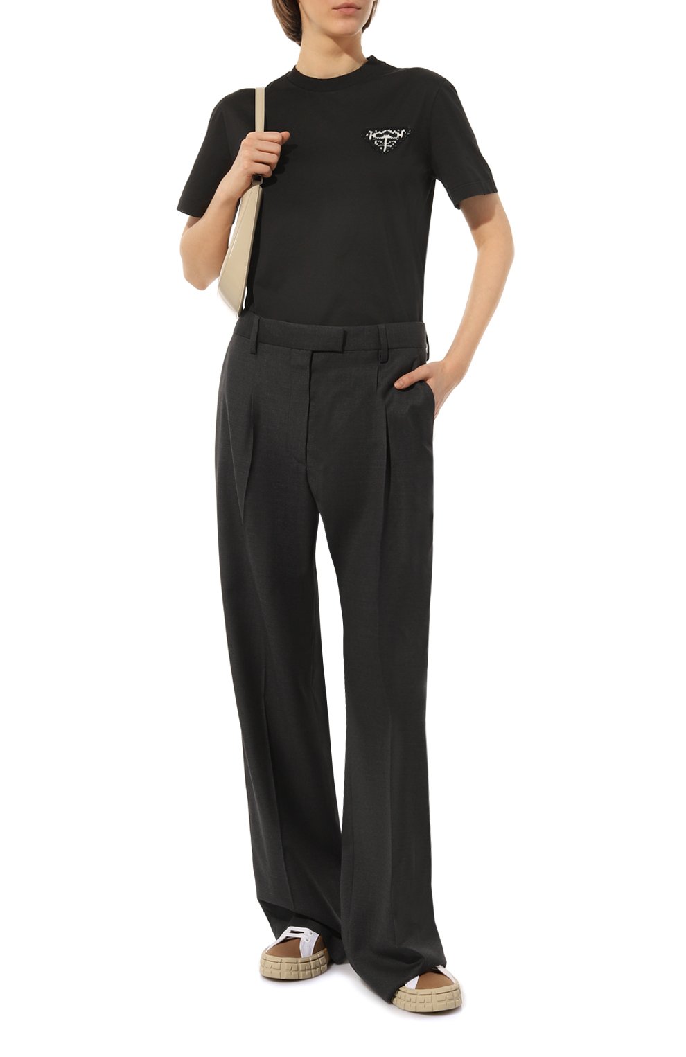 Хлопковая футболка PRADA, арт. 35838-1ZPM-F0632-161, фото 2