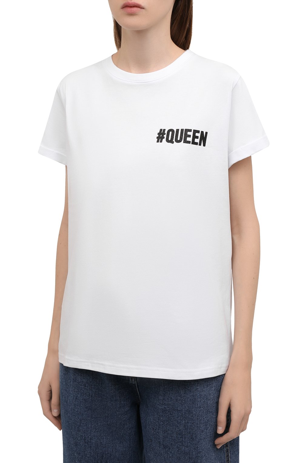 Хлопковая футболка SEVEN LAB белого цвета по цене 7520 руб., арт. T #q G019 white, фото 3 Хлопковая футболка SEVEN LAB, арт. T #q G019 white, фото 3