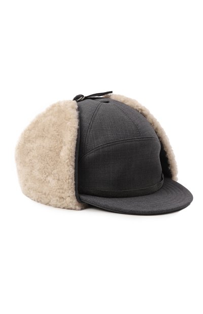 Женская шерстяная шапка-ушанка BRUNELLO CUCINELLI, арт. MCAP90024