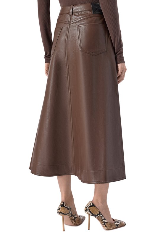 Юбка из экокожи Nanushka CINTIA Коричневый  CINTIA Фото 4