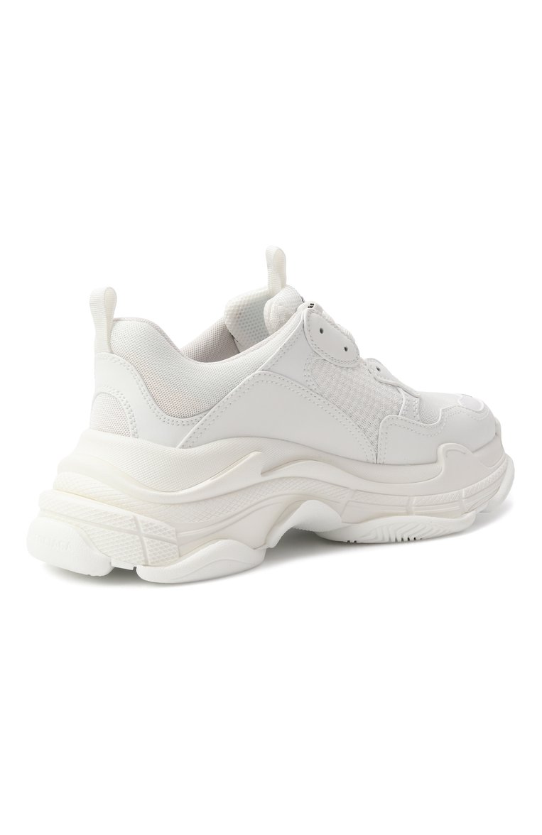 Женские комбинированные кроссовки triple s BALENCIAGA белого цвета, арт. 524039/WTRST | Фото 5 (Материал внешний: Текстиль, Экокожа; Подошва: Платформа; Автоматизация ТО: Проставлено; Материал внутренний: Текстиль; Автоматизация состава: Проставлено; Стили: Кэжуэл; Кросс-КТ: Низкие; Материал утеплителя: Без утеплителя)