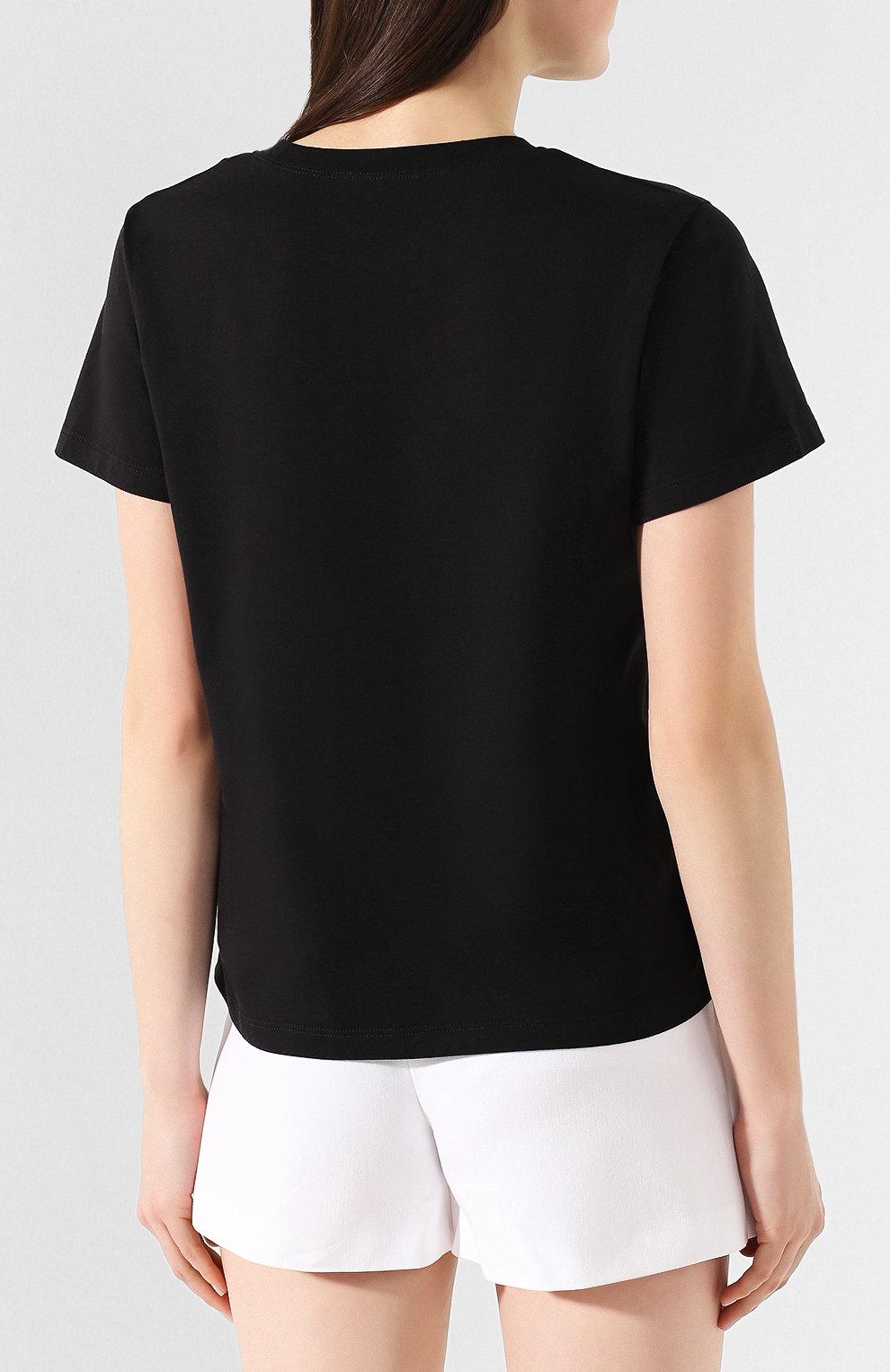 Хлопковая футболка REDVALENTINO черного цвета по цене 8425 руб., арт. TR0MG05A/551, фото 4 Хлопковая футболка REDVALENTINO, арт. TR0MG05A/551, фото 4