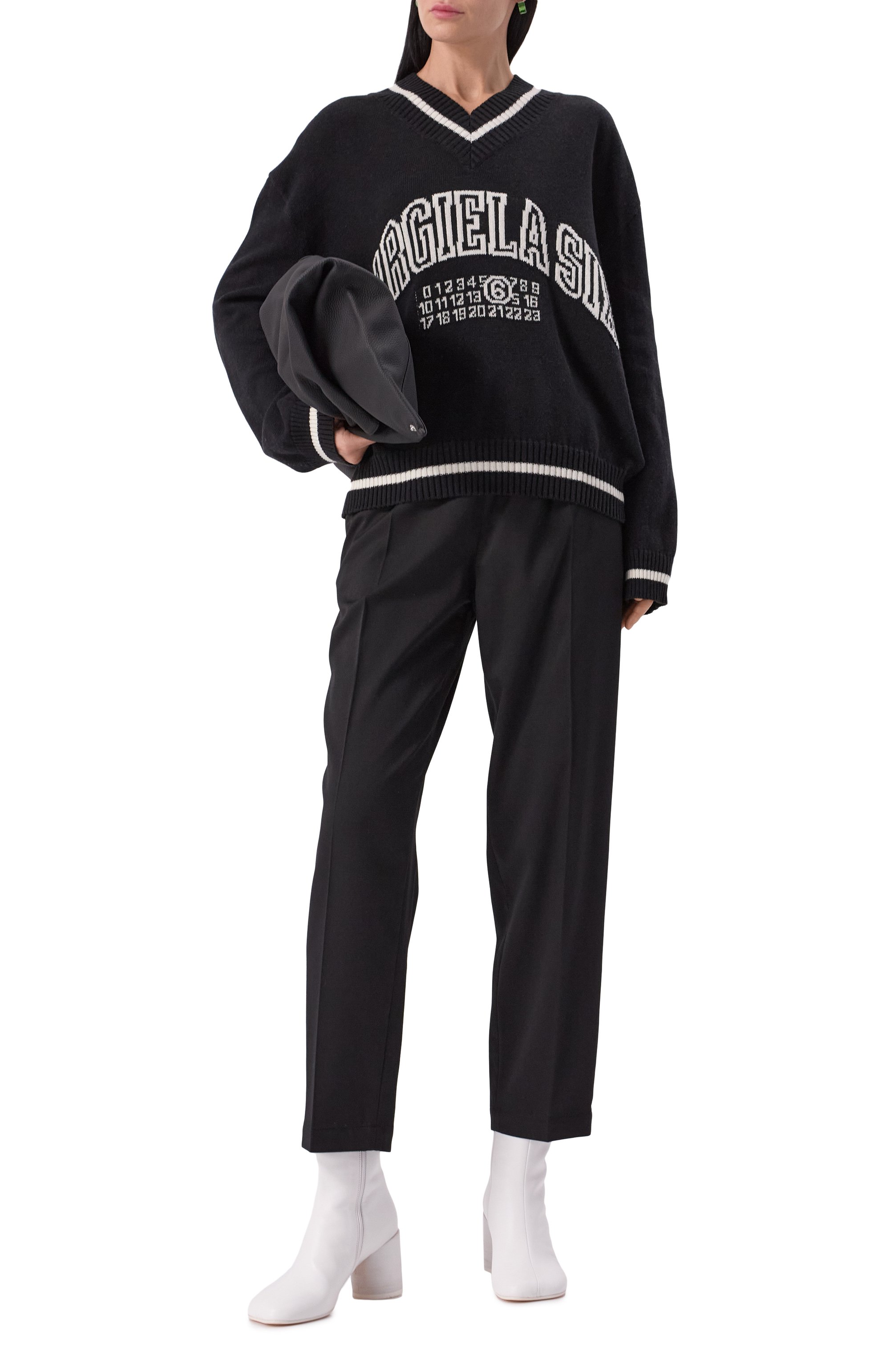 Пуловер из хлопка и шерсти MM6, арт. S52HN0009/M13085, фото 2