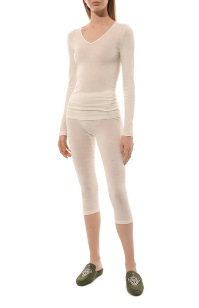 Лонгслив из шерсти и шелка HANRO кремового цвета по цене 19330 руб., арт. 071418., фото 2 Лонгслив из шерсти и шелка HANRO, арт. 071418., фото 2