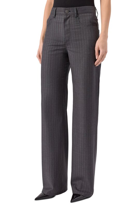 Шерстяные брюки Balenciaga 850689/TPT05 Серый  850689/TPT05 Фото 3